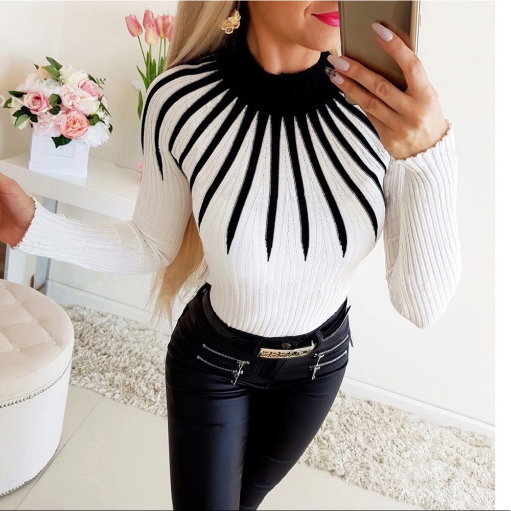 Turtleneck long sleeve sweater